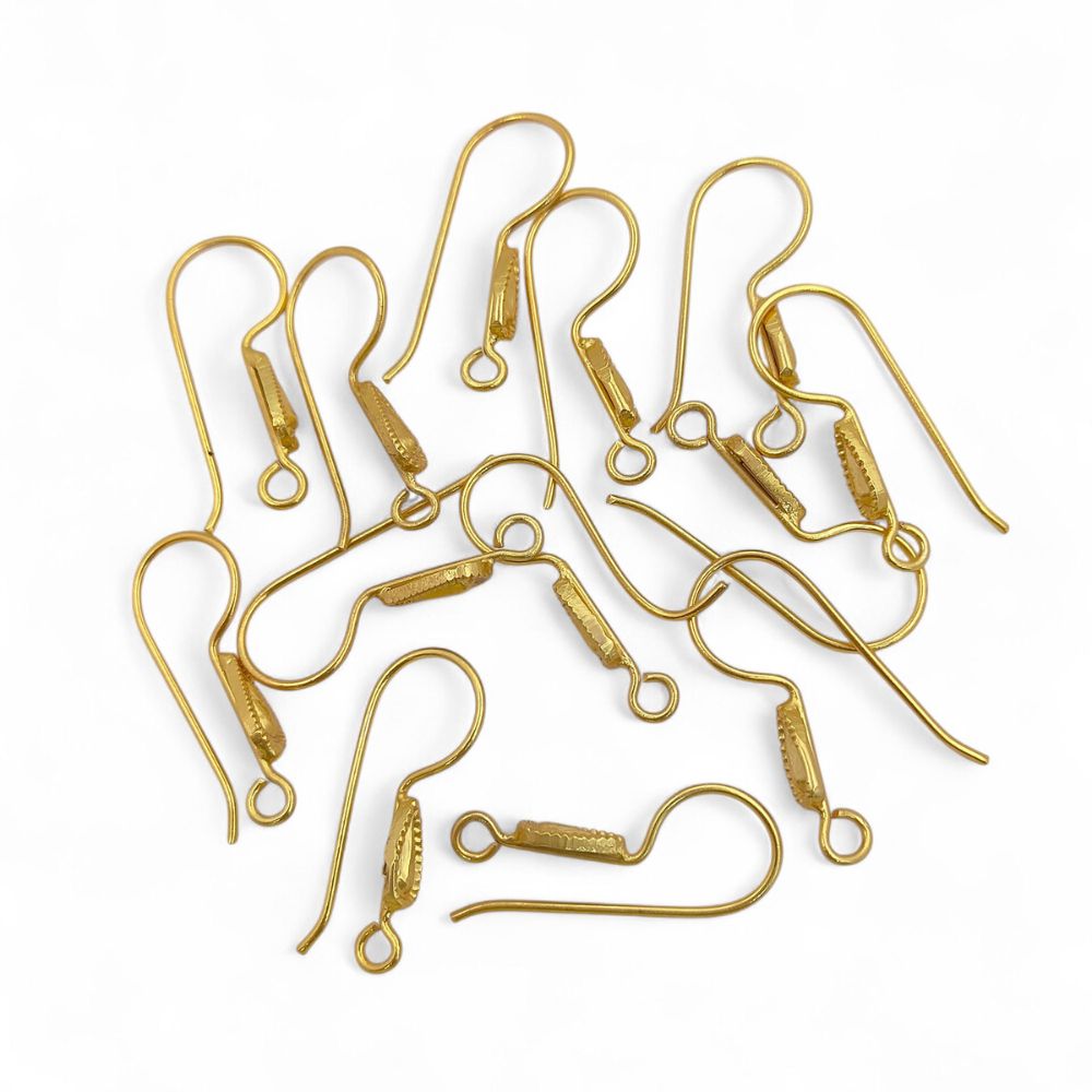 Gold Plated & Silver French Hook Earwires Fancy Earring Components for Handmade Jewelry- Selling by Pair