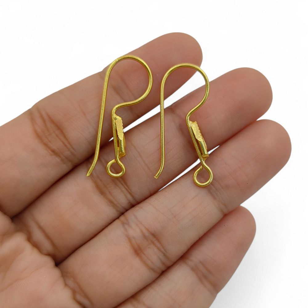 Gold Plated & Silver French Hook Earwires Fancy Earring Components for Handmade Jewelry- Selling by Pair