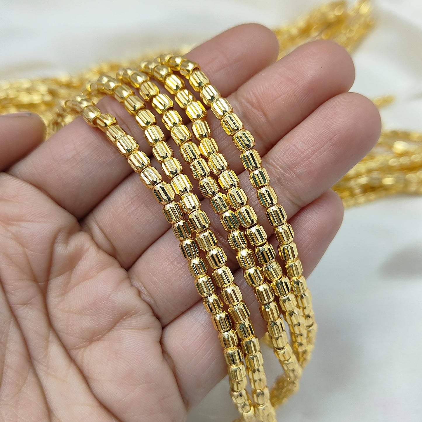 Handmade jewelry components gold plated brass mini tube beads