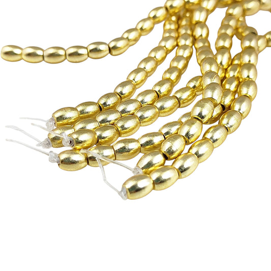 Gold plated oval spacer beads made of brass for DIY jewelry making