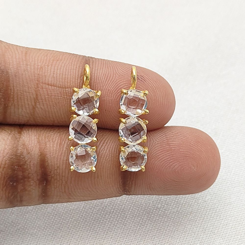 Dainty crystal gemstone necklace in gold plated sterling silver