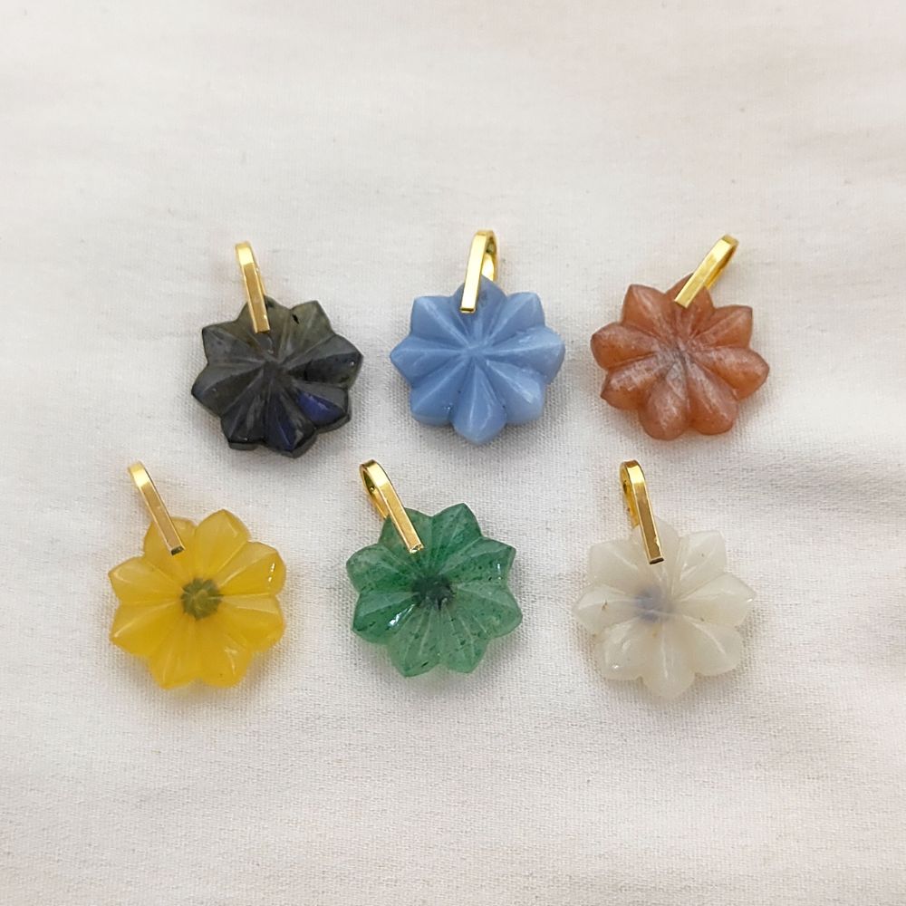 Unique Hand Carved Yellow Chalcedony Gemstone Necklace