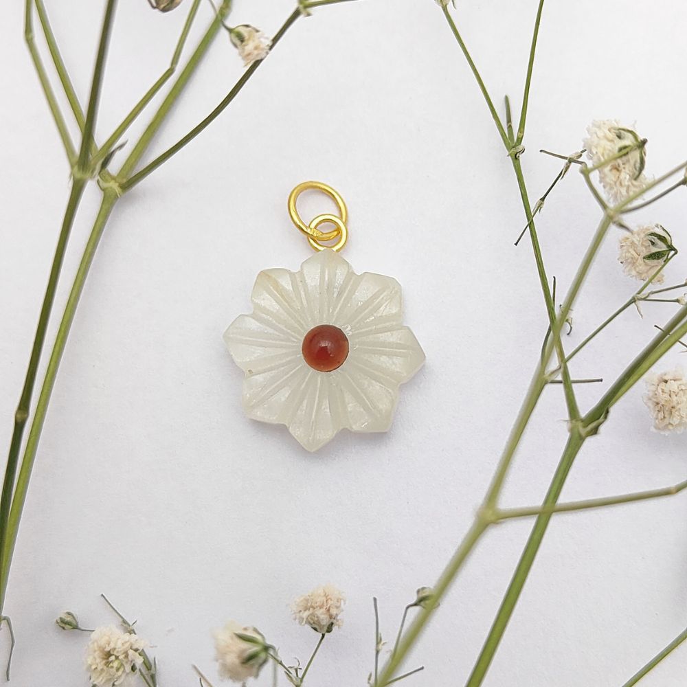 Colorful Multi-Gemstone Flower Pendant Handmade Jewelry Charm for Women & Girls- Selling Per Piece