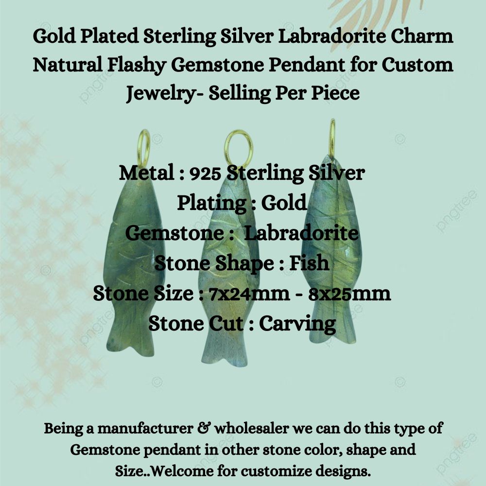 Handmade flashy labradorite charm for custom jewelry making