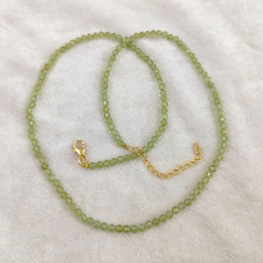 Boho Chic Peridot Necklace with Adjustable 18+2 Inch Chain