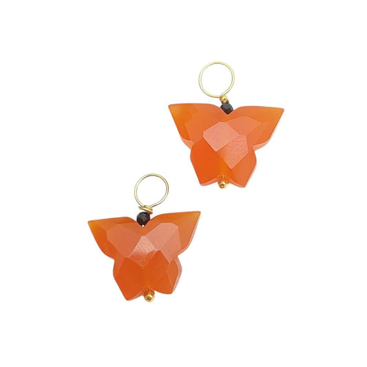 Gold Plated Carnelian Butterfly Charm