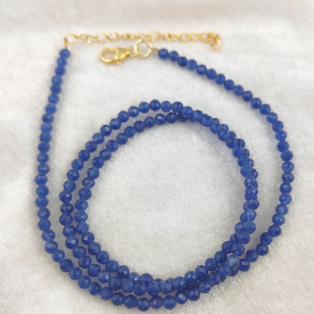 Faceted Blue Sapphire Gemstone Necklace – Perfect Gift for Her