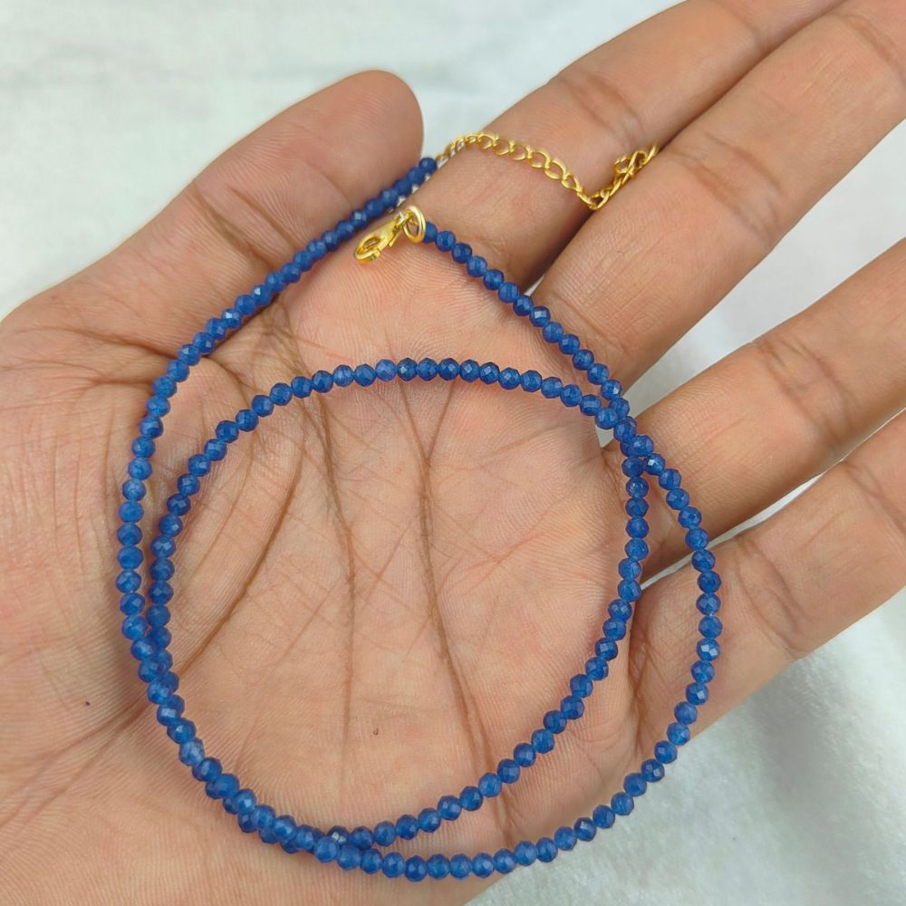 Gold Vermeil Blue Sapphire Necklace for Women