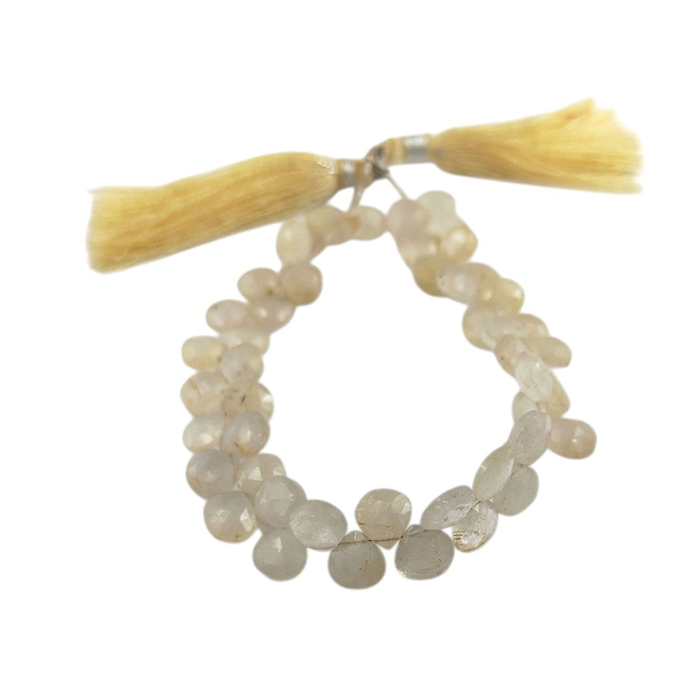 Golden Rutile Heart Beads – Sparkling Faceted Gemstones for Necklaces & Bracelets