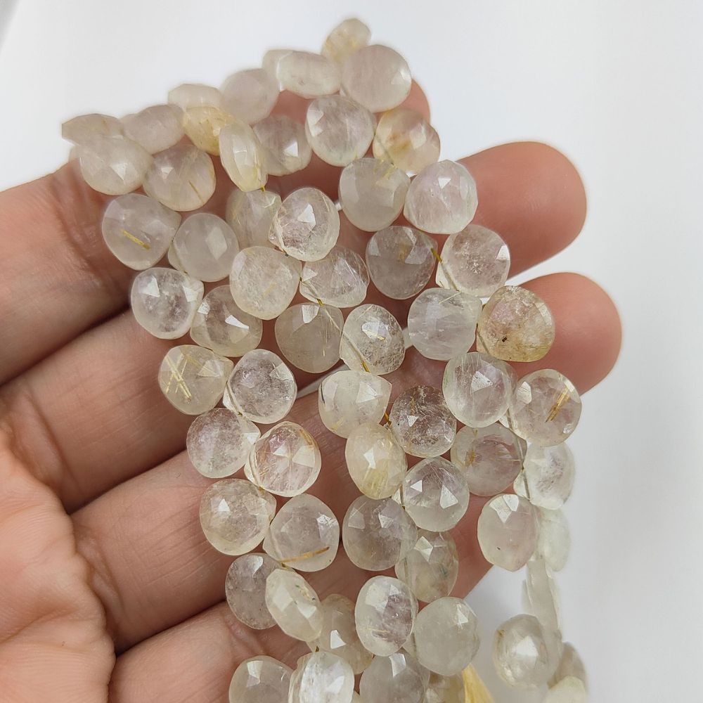 Enhance Your Necklaces & Bracelets with Faceted Golden Rutile Heart Beads