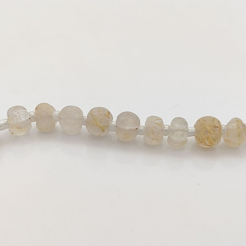 Golden Rutile Pumpkin Beads – Luxurious Gemstones for Crafting Stunning Jewelry