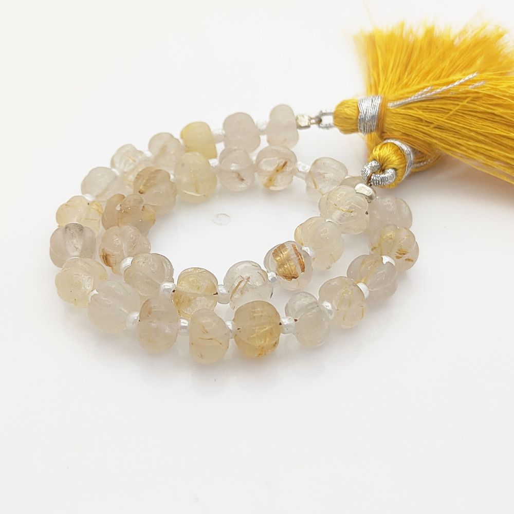 Unique Golden Rutile Pumpkin Beads – Ideal for Wire Wrapping & Jewelry Making Projects