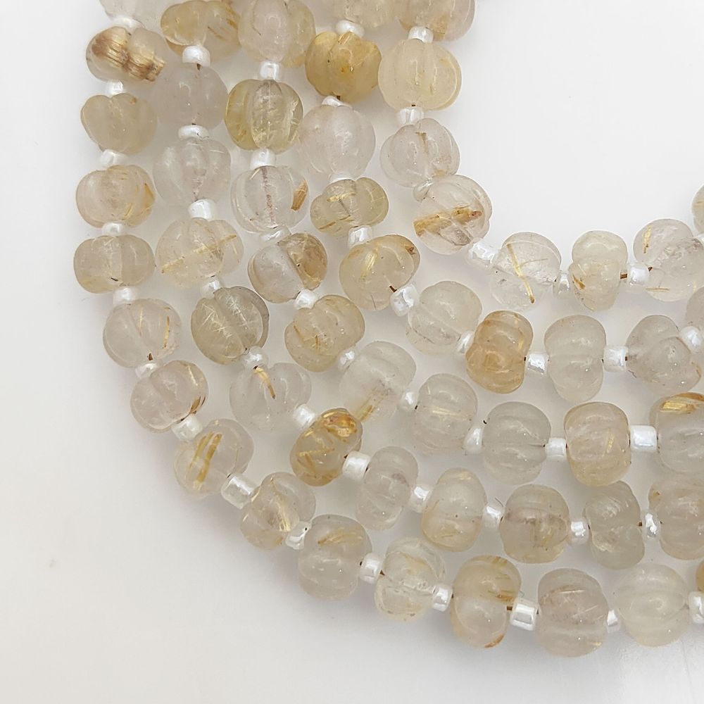 Exquisite Golden Rutile Pumpkin Beads for Wire Wrapping & Jewelry Designs