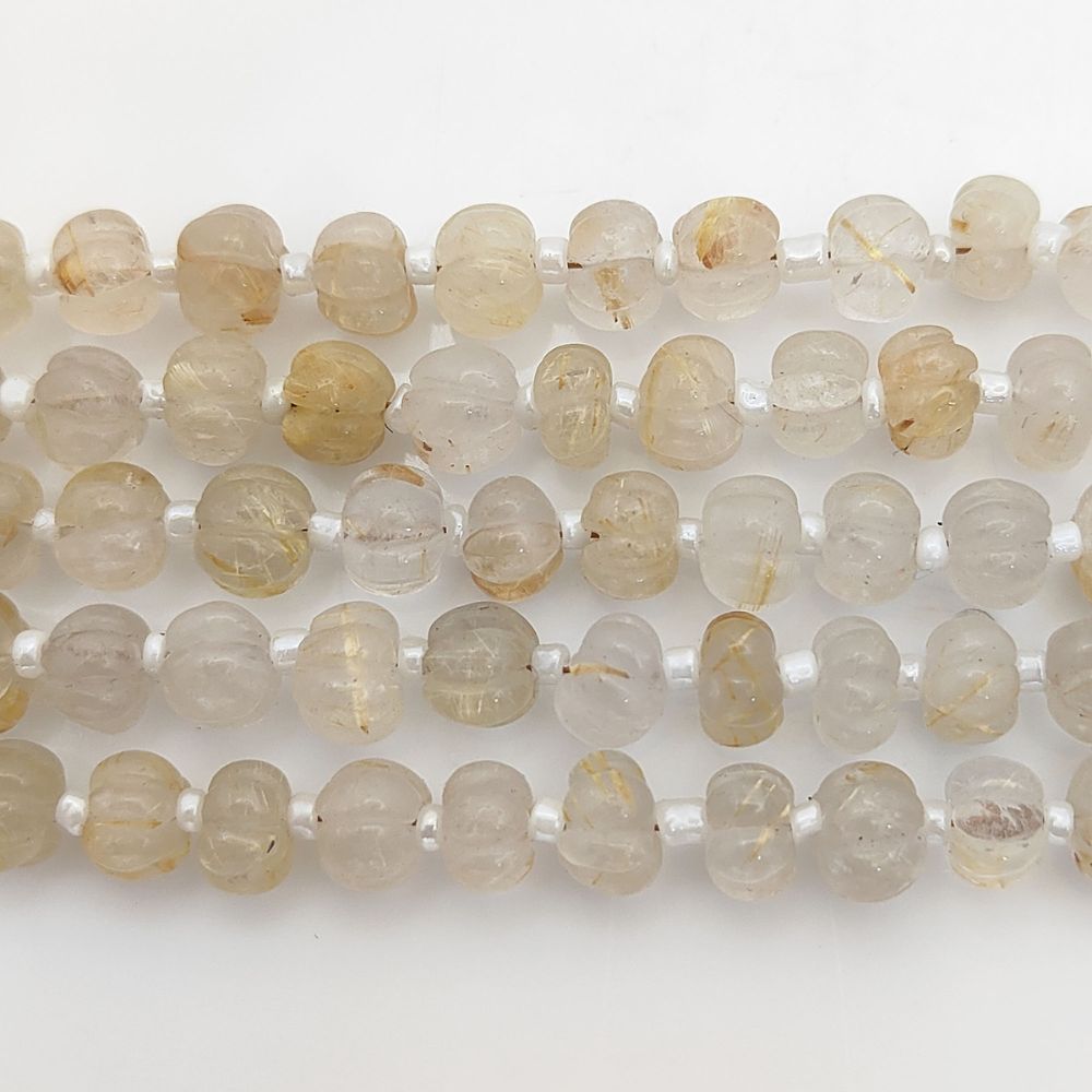 Craft with Golden Rutile Pumpkin Beads – Perfect for Unique Jewelry Designs