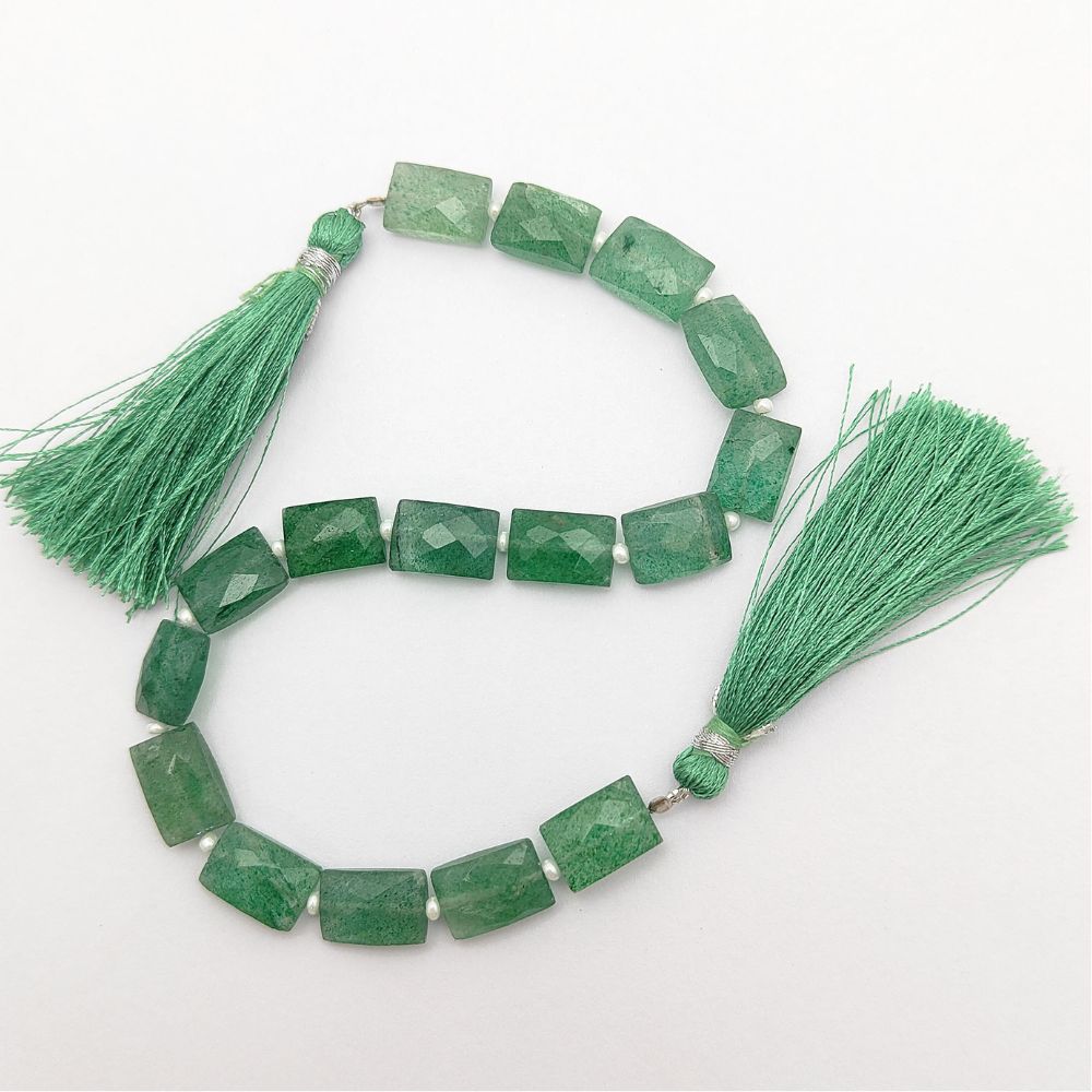 Green Strawberry Quartz Rectangle Beads Loose Stones for Creative Jewelry Design
