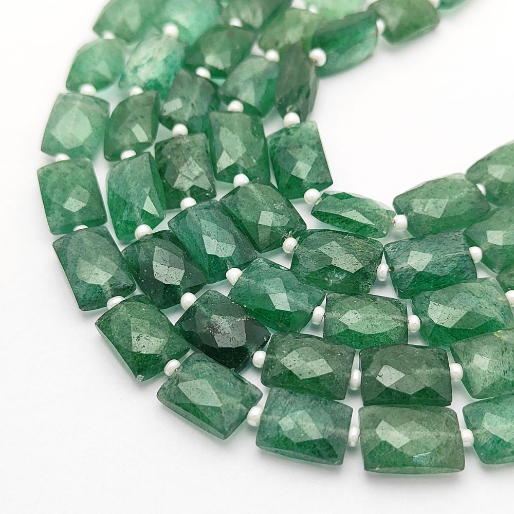 Green Strawberry Quartz Rectangle Beads Loose Stones for Creative Jewelry Design
