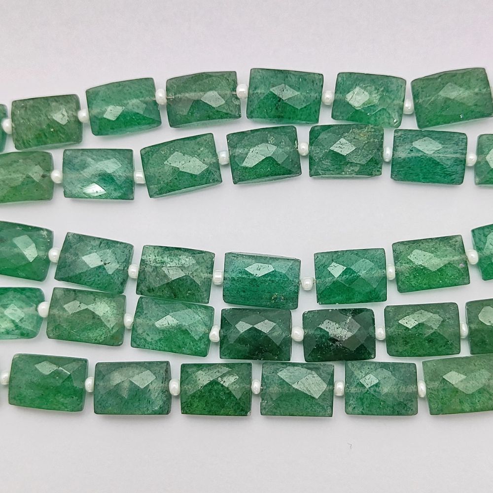 Green Strawberry Quartz Rectangle Beads Loose Stones for Creative Jewelry Design