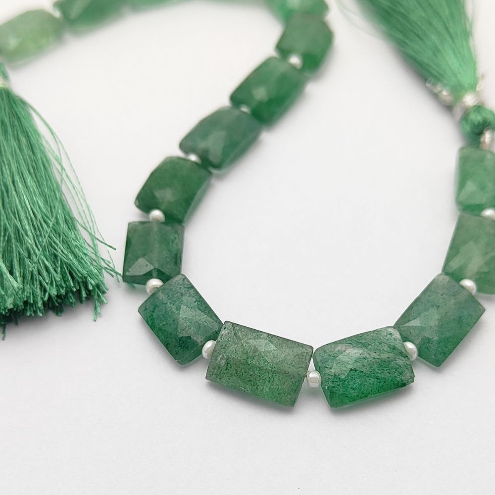 Green Strawberry Quartz Rectangle Beads Loose Stones for Creative Jewelry Design