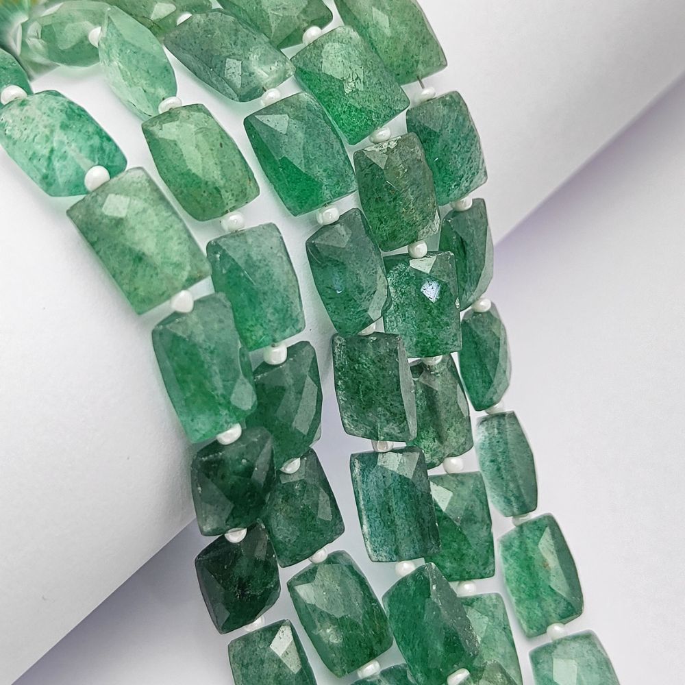 Green Strawberry Quartz Rectangle Beads Loose Stones for Creative Jewelry Design