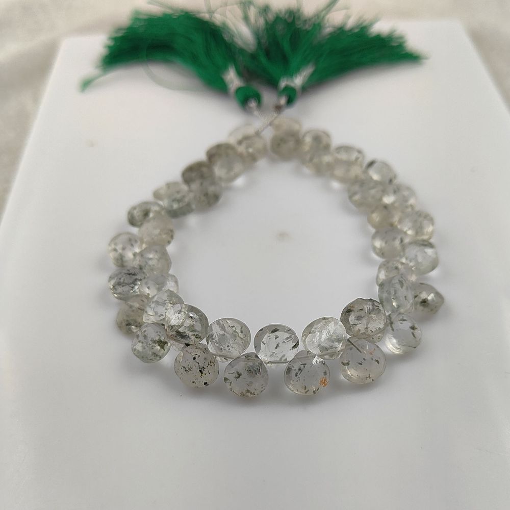 DIY Jewelry with Natural Green Dot Heart Faceted Gemstone Beads