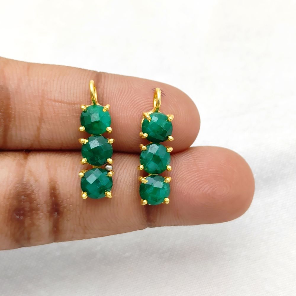 May birthstone necklace featuring emeralds in gold plating