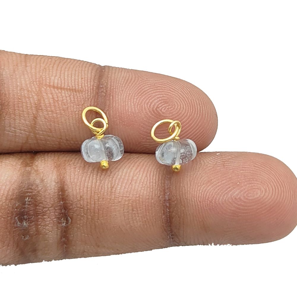 Hand-Carved Blue Topaz Pumpkin Pendant Natural Gemstone Bead for DIY Jewelry & Gifts- Selling Per Piece