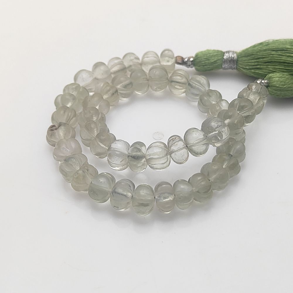 Natural Hand-Carved Green Amethyst Pumpkin Beads – Ideal for Boho & Fall Jewelry Designs