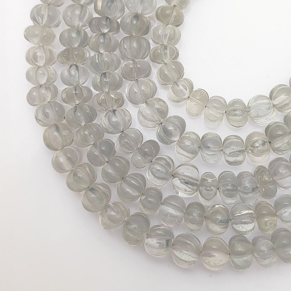 Green Amethyst Pumpkin Beads – Hand-Carved Natural Stones for Boho & Seasonal Jewelry