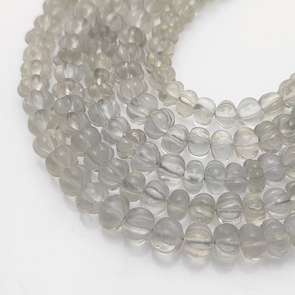 Green Amethyst Pumpkin Beads – Hand-Carved Natural Gemstones for Seasonal Jewelry