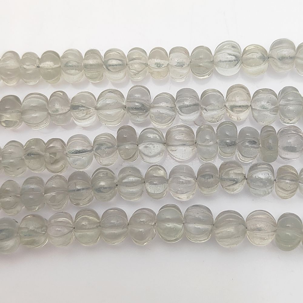 Elegant Hand-Carved Green Amethyst Pumpkin Beads for Boho & Seasonal Jewelry Making