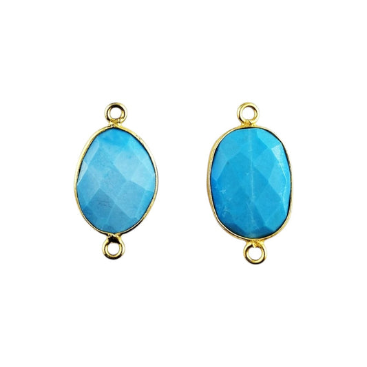 Turquoise Free Form Bezel Connector 12–15mm, Perfect DIY Gemstone Component for Necklaces and Bracelets- Selling Per Piece