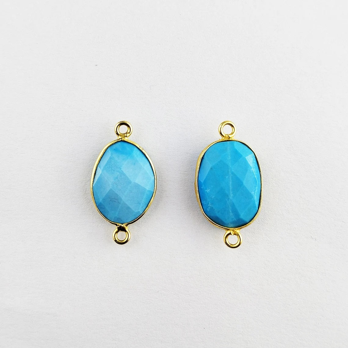 Turquoise Free Form Bezel Connector 12–15mm, Perfect DIY Gemstone Component for Necklaces and Bracelets- Selling Per Piece