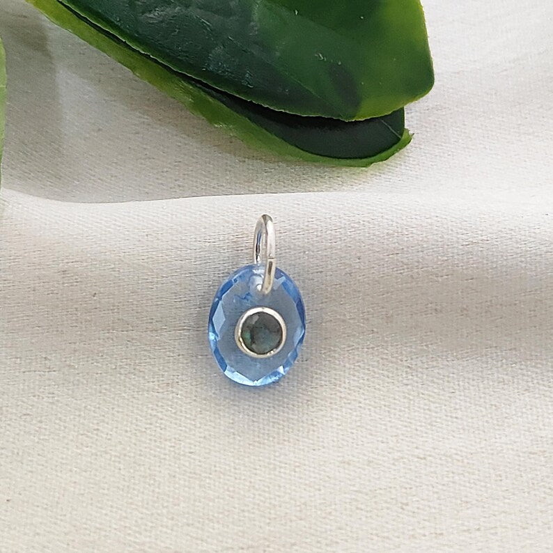 Handcrafted Tanzanite Quartz & Labradorite Pendant Artisan Double Stone Charm for DIY Jewelry Making