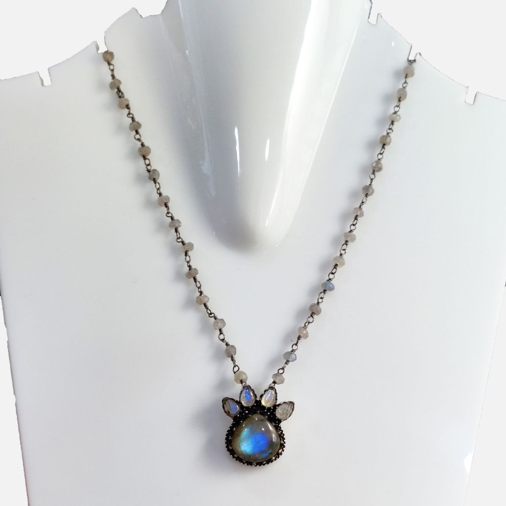 Handmade 14mm Heart Shape Multi-Gemstone Necklace with Oxidized Beaded Chain Minimalist Jewelry Gift for Her- Selling Per Piece