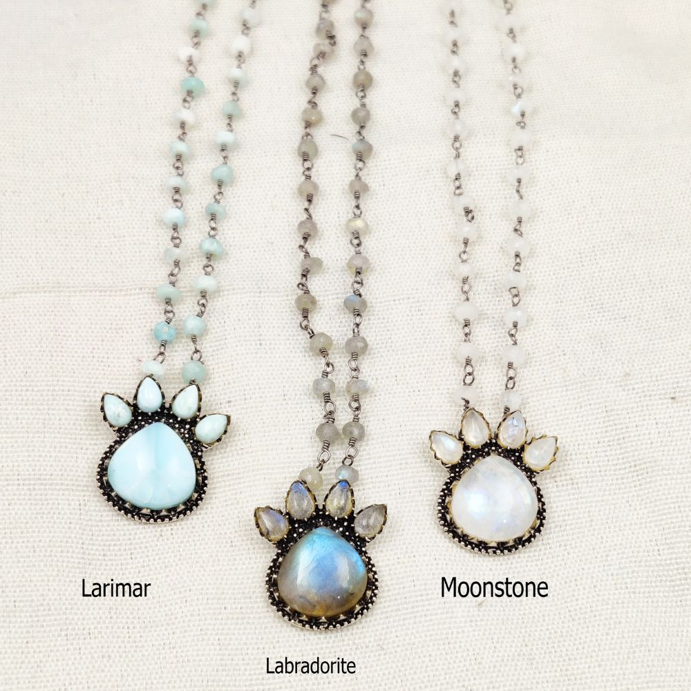 Handmade 14mm heart-shaped multi-gemstone necklace with oxidized beaded chain – minimalist jewelry, unique gift for her