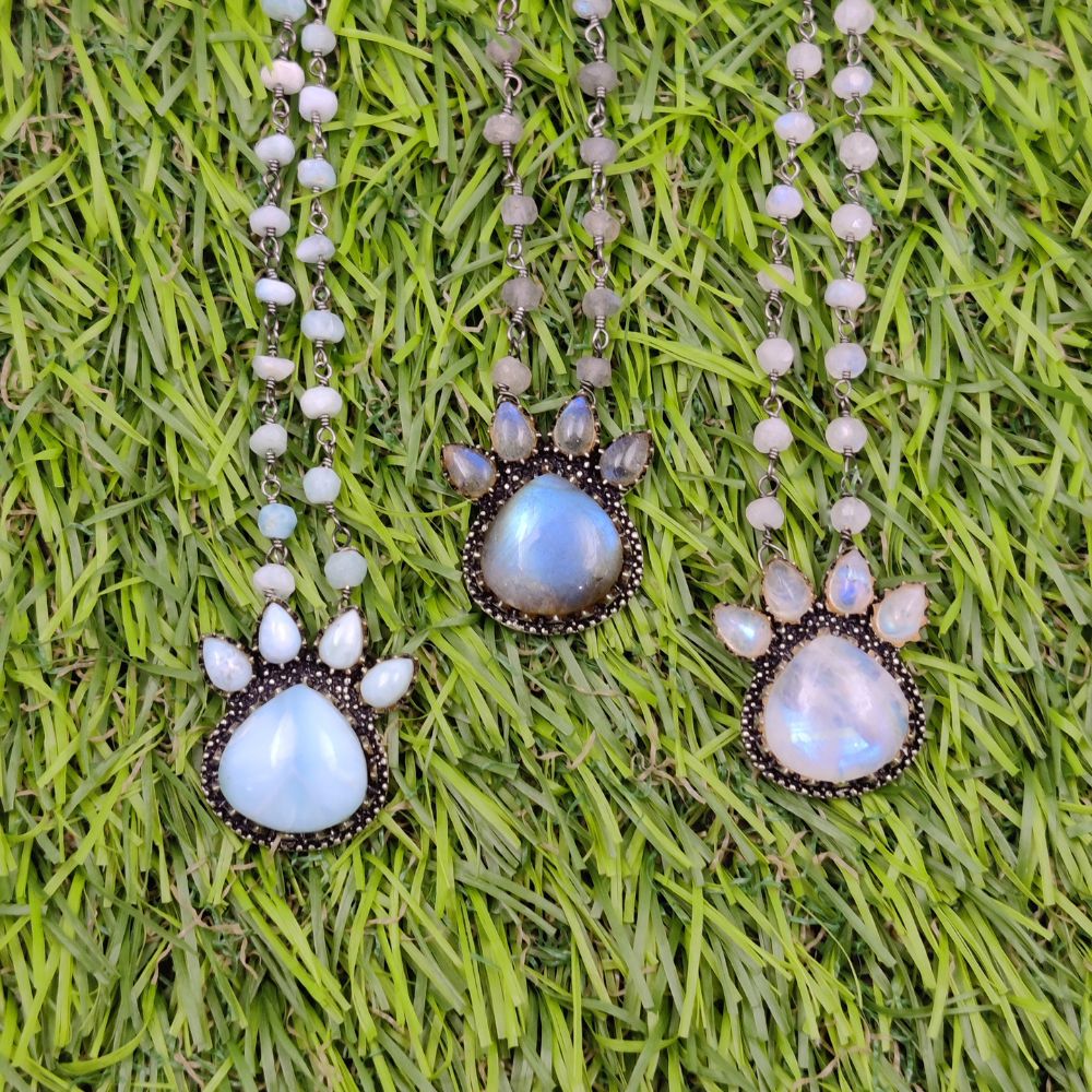 Handmade-Heart-Gemstone-Necklace-Oxidized-Beaded-Chain