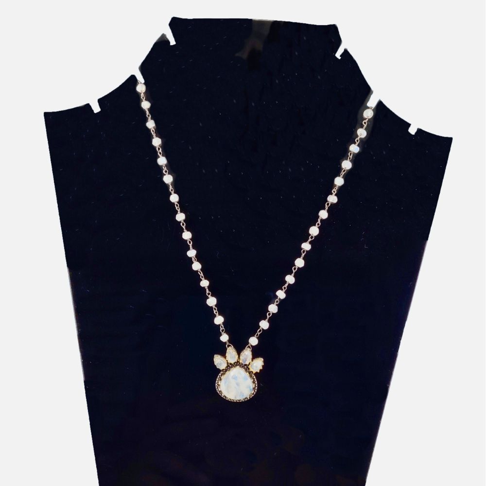 Handmade 14mm Heart Shape Multi-Gemstone Necklace with Oxidized Beaded Chain Minimalist Jewelry Gift for Her- Selling Per Piece