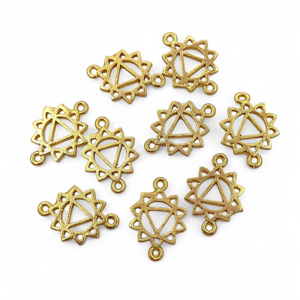 Handmade Gold & Silver 7 Chakra Charm Set Yoga Meditation Jewelry Connectors & DIY Findings- Selling According Variation