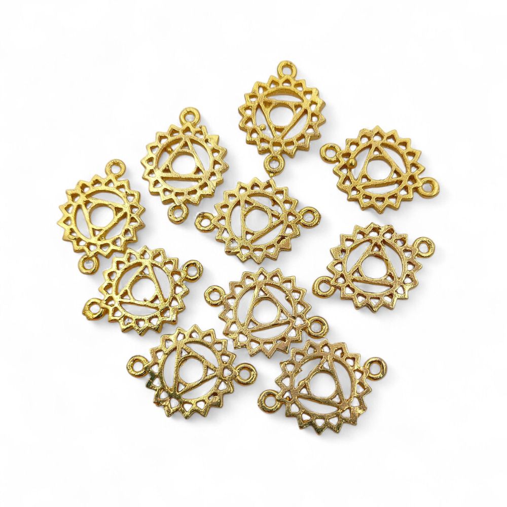 Handmade Gold & Silver 7 Chakra Charm Set Yoga Meditation Jewelry Connectors & DIY Findings- Selling According Variation