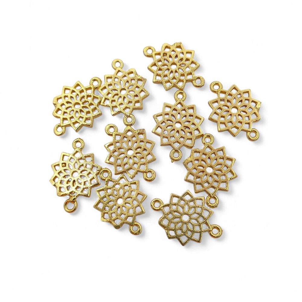 Handmade Gold & Silver 7 Chakra Charm Set Yoga Meditation Jewelry Connectors & DIY Findings- Selling According Variation