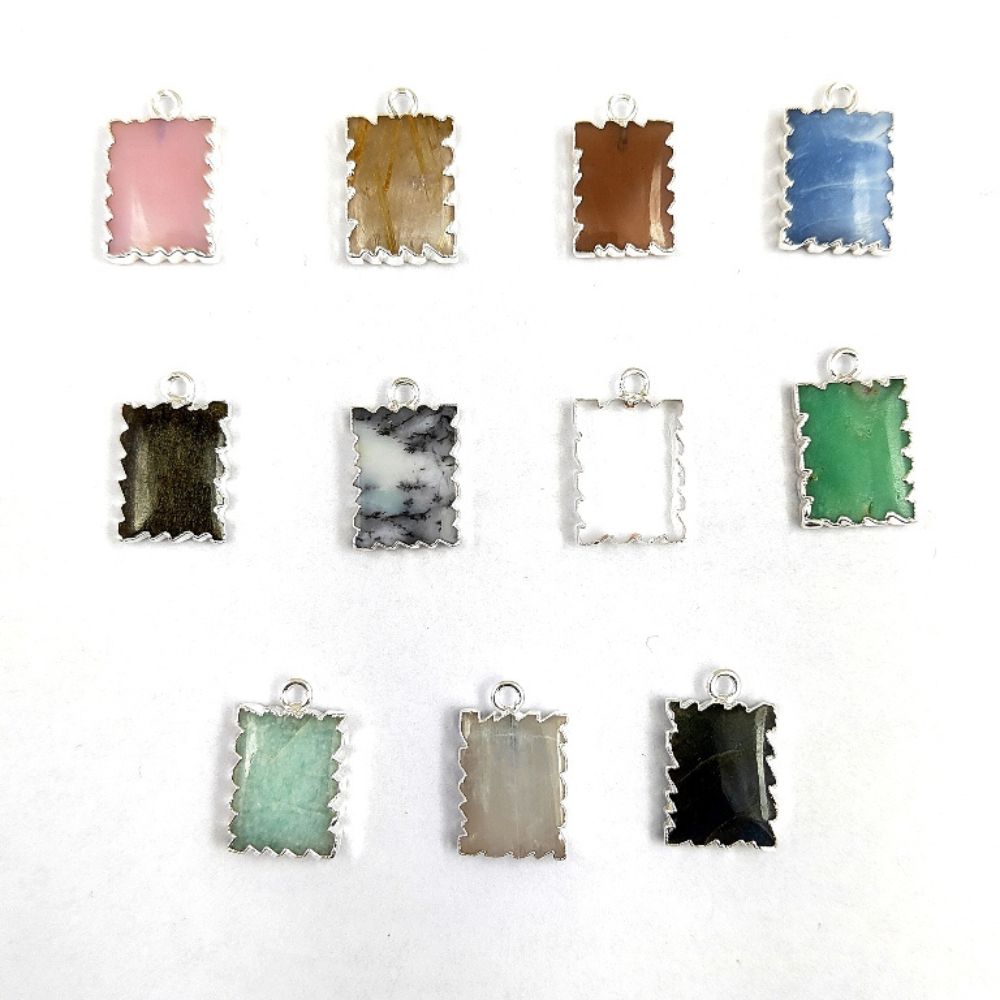Boho Chic Gemstone Slice Pendant - Handmade & Electroplated