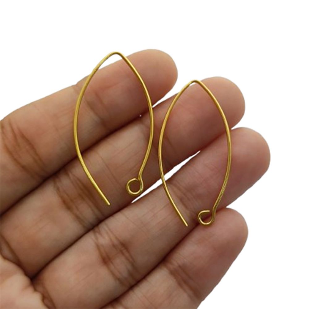 Handmade Jewelry Components Gold & Silver Plated Long Marquise Ear Wires for DIY Earring Crafting- Selling by 10 Pair