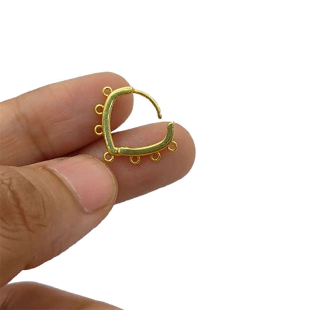 Handmade Jewelry Findings Gold Heart Hoops & Silver Multi Loop Earring Making Components- Selling by Pair