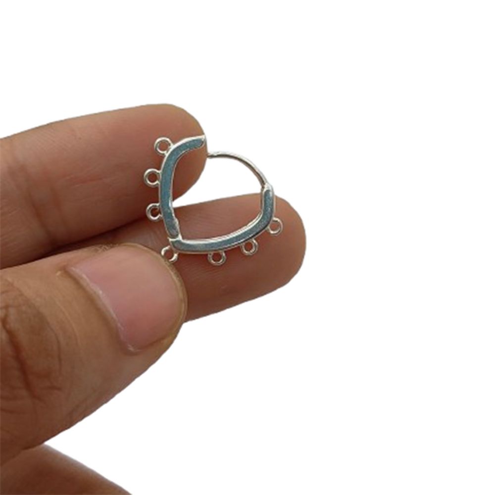 Handmade Jewelry Findings Gold Heart Hoops & Silver Multi Loop Earring Making Components- Selling by Pair