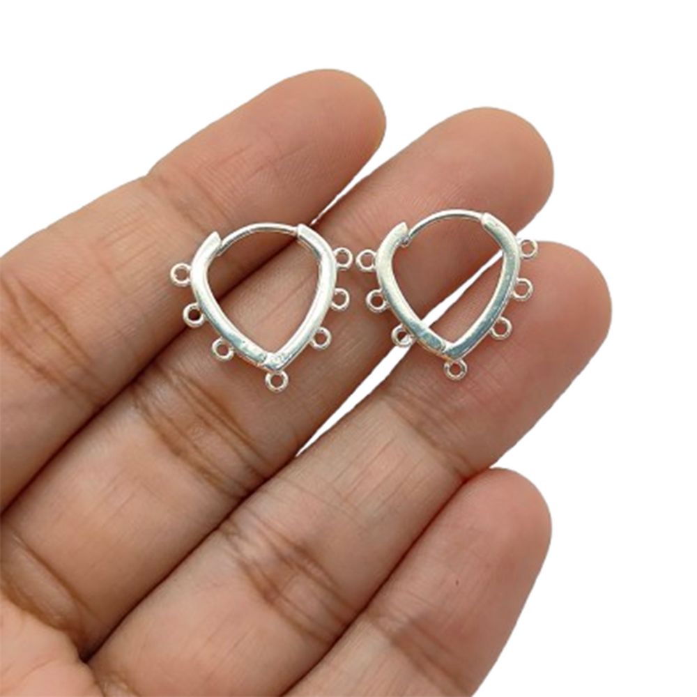 Handmade Jewelry Findings Gold Heart Hoops & Silver Multi Loop Earring Making Components- Selling by Pair