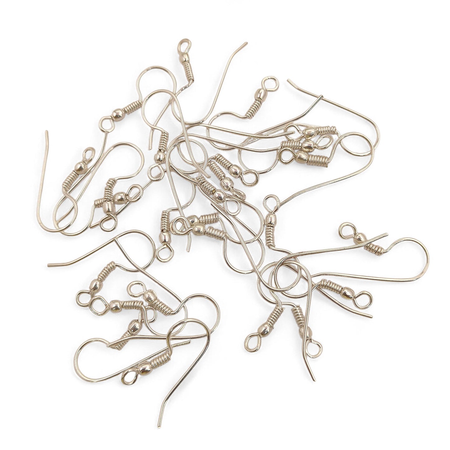 Handmade Jewelry Making Findings Gold Plated Coil and Ball Long Earwire French Hooks, DIY Earring Craft Supplies- Selling Per Pair