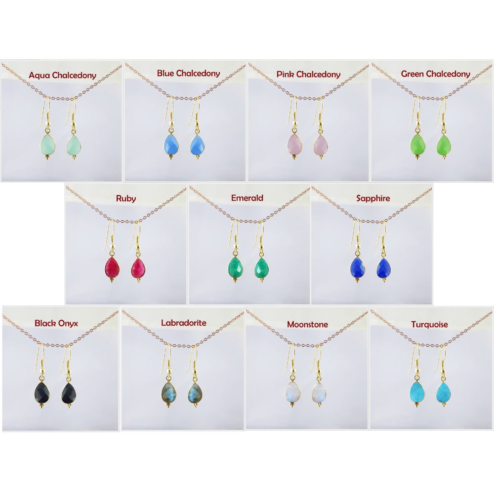 Genuine Natural Gemstone | Bezel Set | Gold Plated Finish