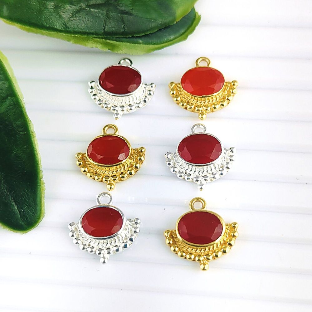 100% natural Carnelian gemstone with a rich, fiery orange hue.