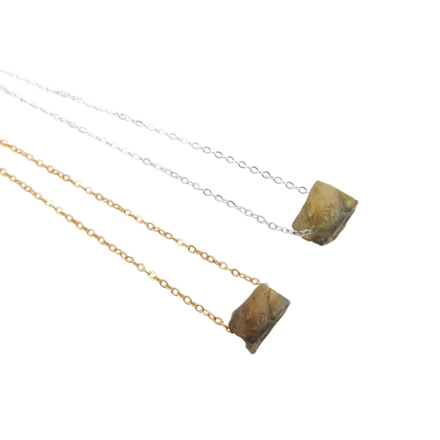 Gold Plated Labradorite Necklace – Boho Crystal Jewelry Gift