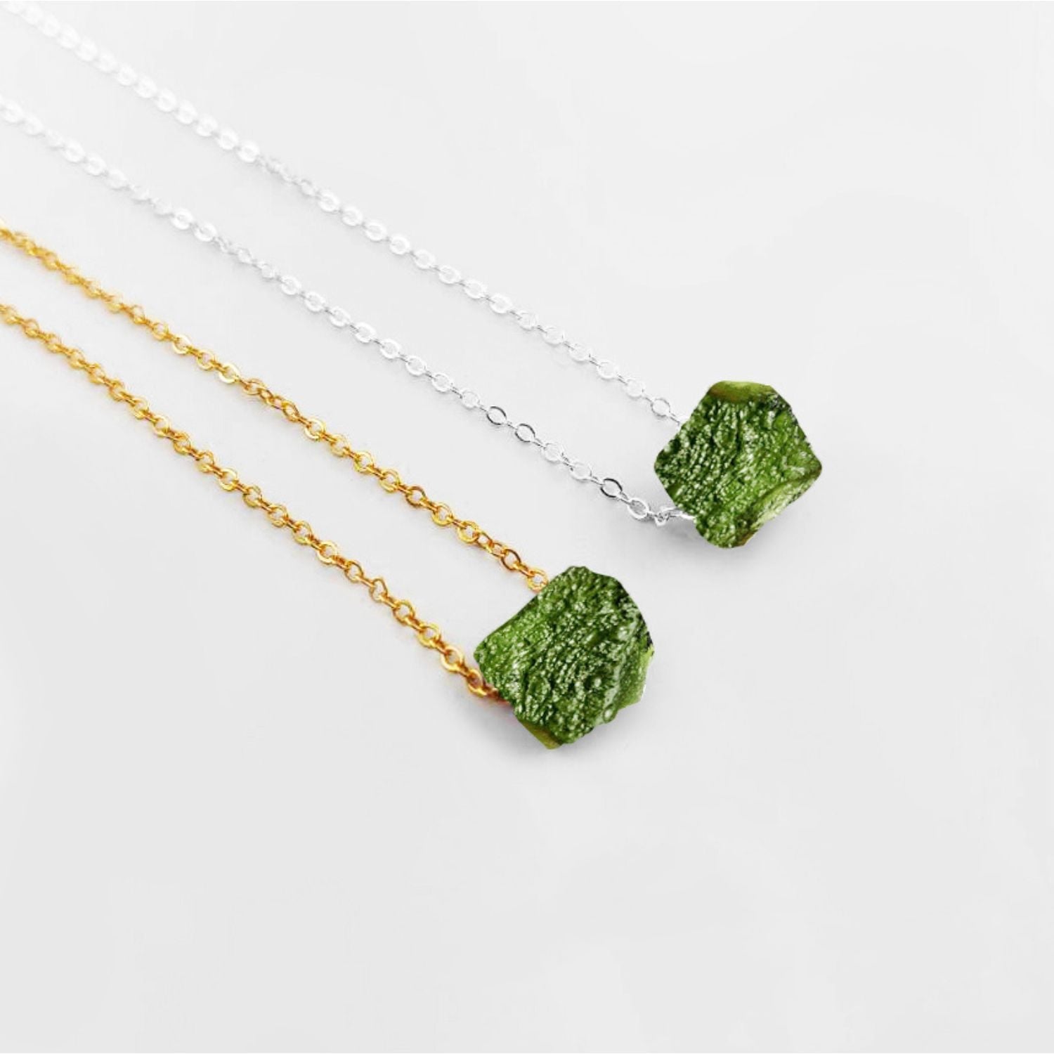 Natural Moldavite Pendant – Handmade Boho Crystal Necklace